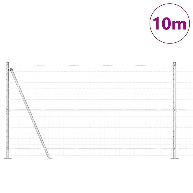 vidaXL Kerítés oszlopokkal Ezüst 1.2 x 10 m Acél
