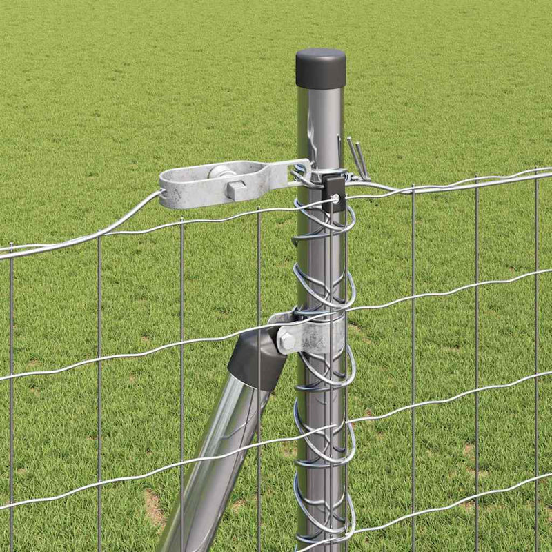 vidaXL Kerítés oszlopokkal Ezüst 1.4 x 10 m Acél