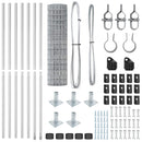 vidaXL Kerítés oszlopokkal Ezüst 1 x 10 m Acél