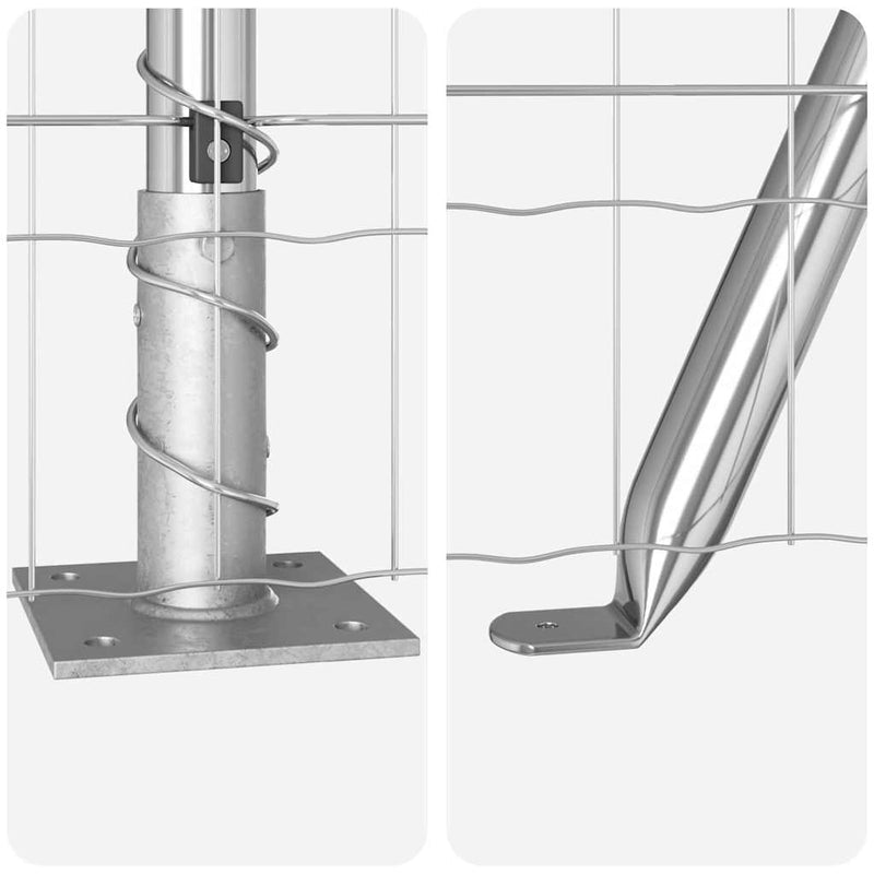 vidaXL Kerítés oszlopokkal Ezüst 1.4 x 10 m Acél