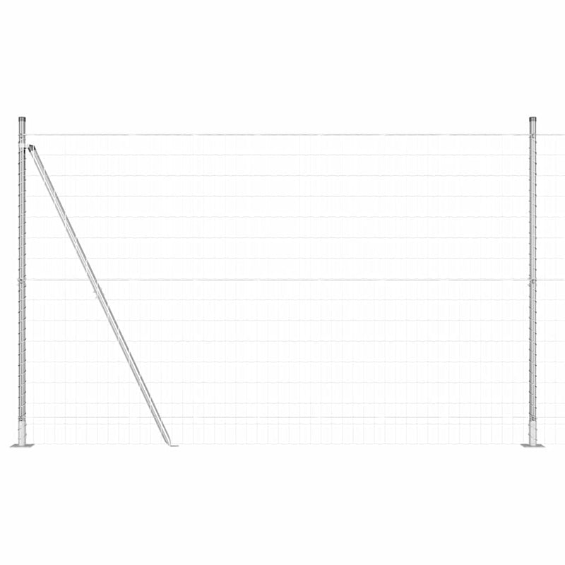 vidaXL Kerítés oszlopokkal Ezüst 1.4 x 10 m Acél