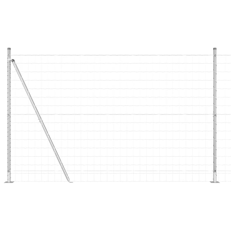vidaXL Kerítés oszlopokkal Ezüst 1.4 x 10 m Acél