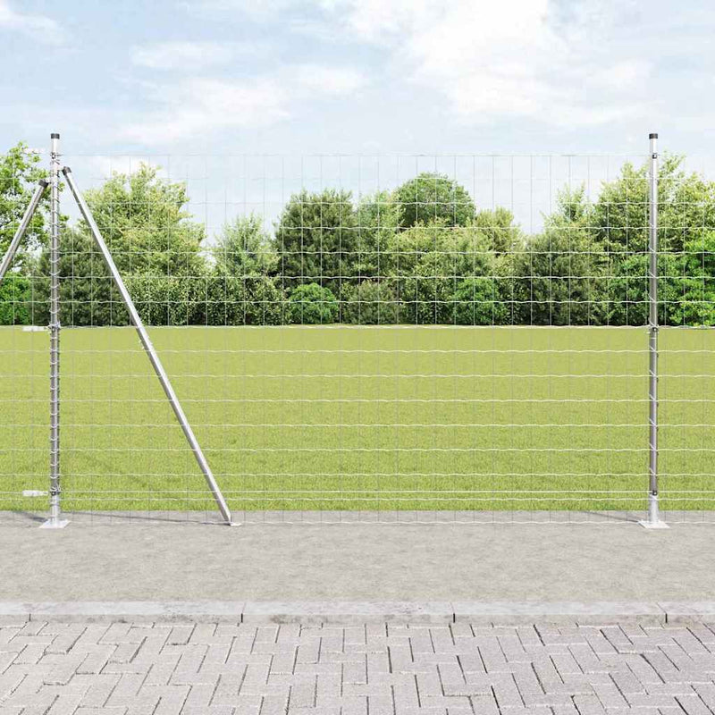 vidaXL Kerítés oszlopokkal Ezüst 1.6 x 10 m Acél