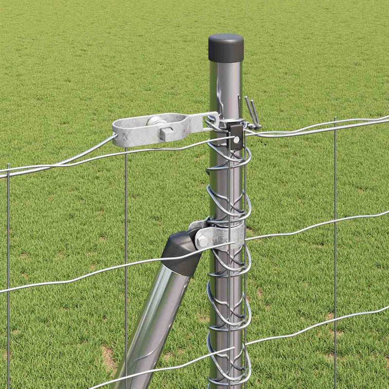 vidaXL Kerítés oszlopokkal Ezüst 1.4 x 10 m Acél