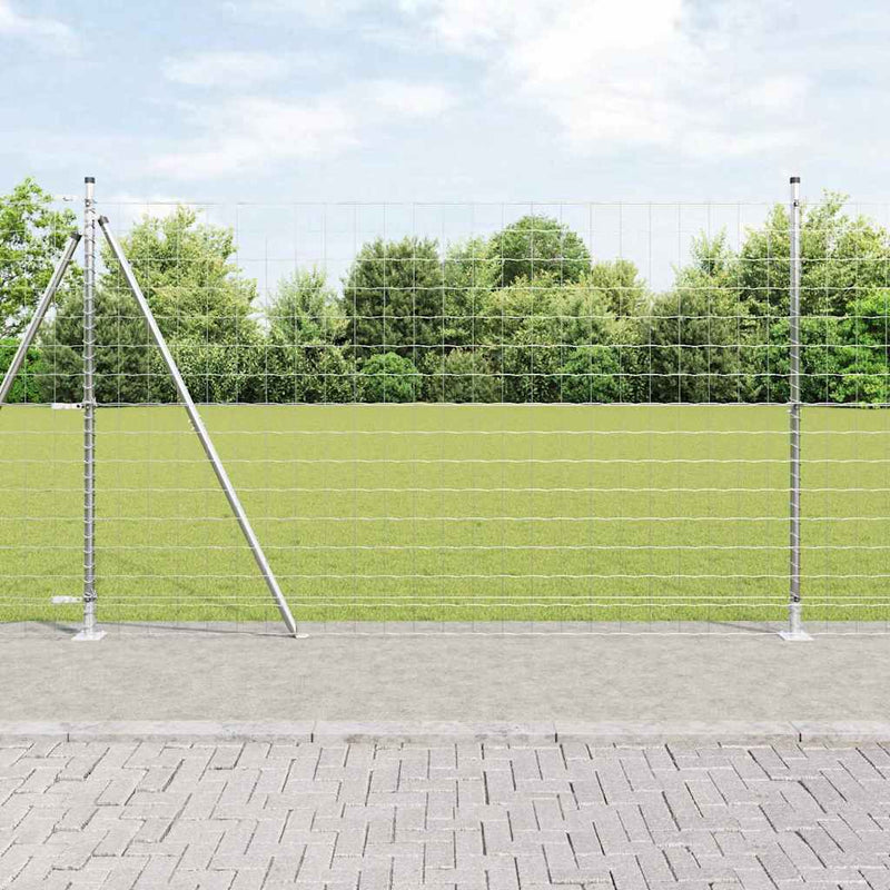 vidaXL Kerítés oszlopokkal Ezüst 1.5 x 10 m Acél