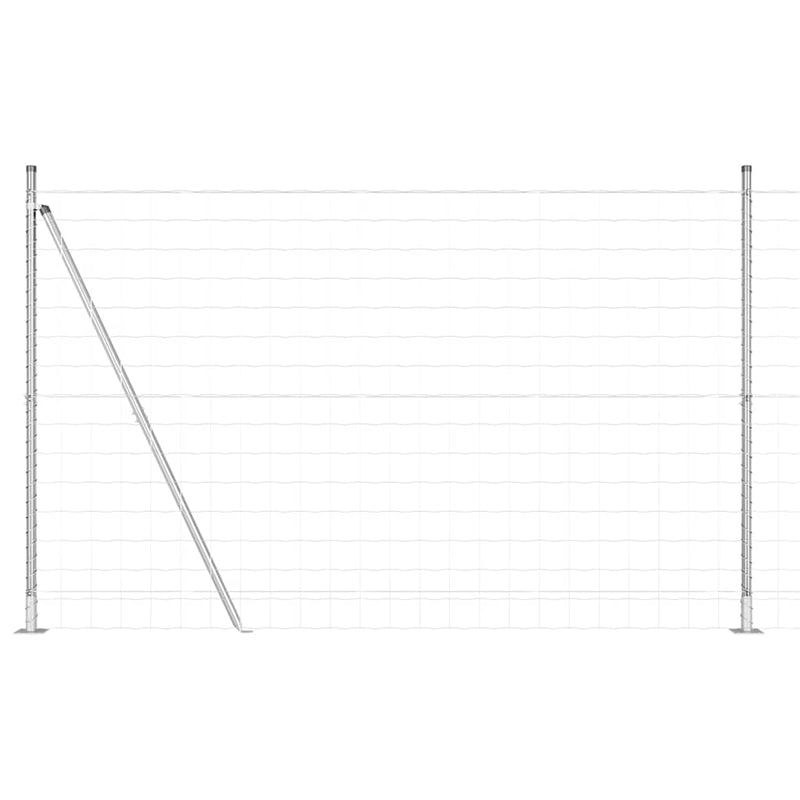 vidaXL Kerítés oszlopokkal Ezüst 1.6 x 10 m Acél