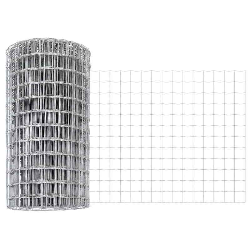 vidaXL Kerítés oszlopokkal Ezüst 0,6 x 25 m Acél