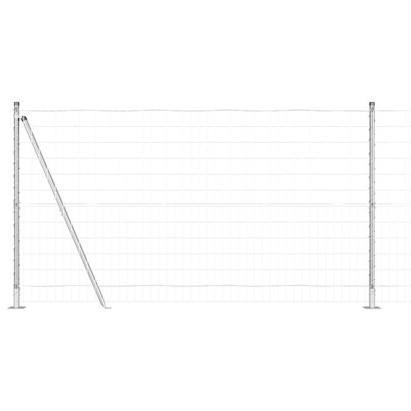 vidaXL Kerítés oszlopokkal Ezüst 1.2 x 25 m Acél