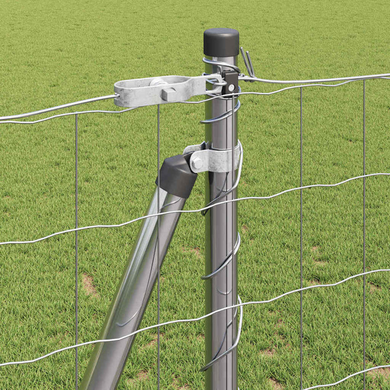 vidaXL Kerítés oszlopokkal Ezüst 1.2 x 25 m Acél