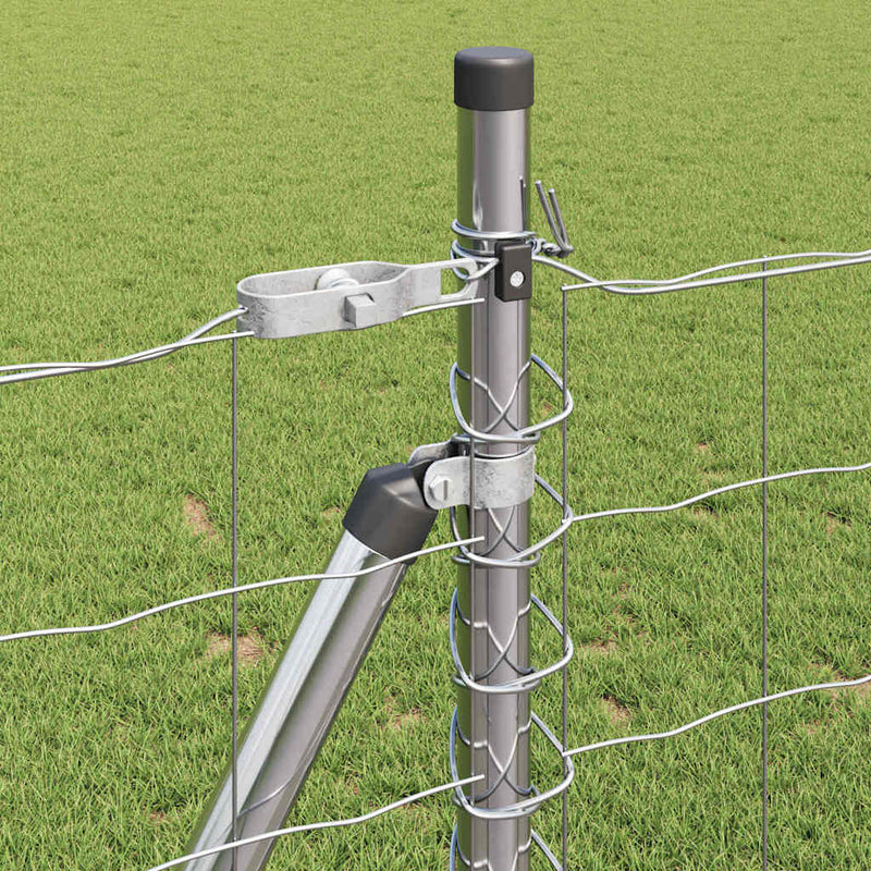 vidaXL Kerítés oszlopokkal Ezüst 0.8 x 25 m Acél