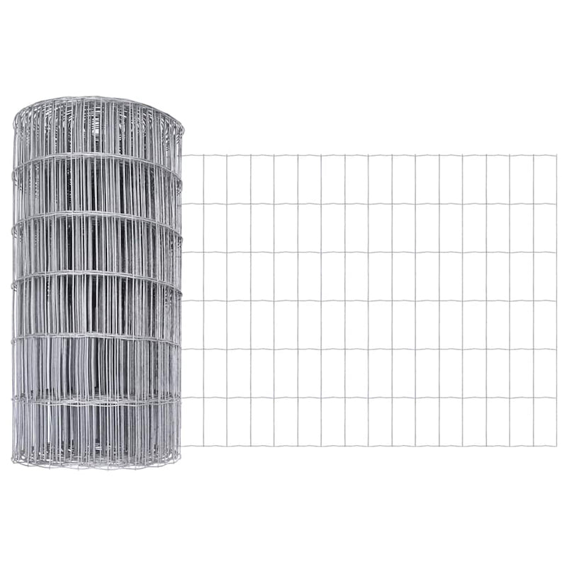 vidaXL Kerítés oszlopokkal Ezüst 0.4 x 50 m Acél