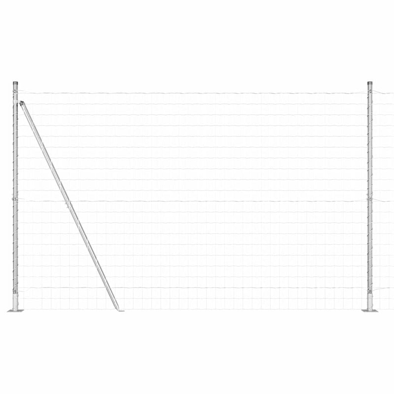 vidaXL Kerítés oszlopokkal Ezüst 1.4 x 10 m Acél