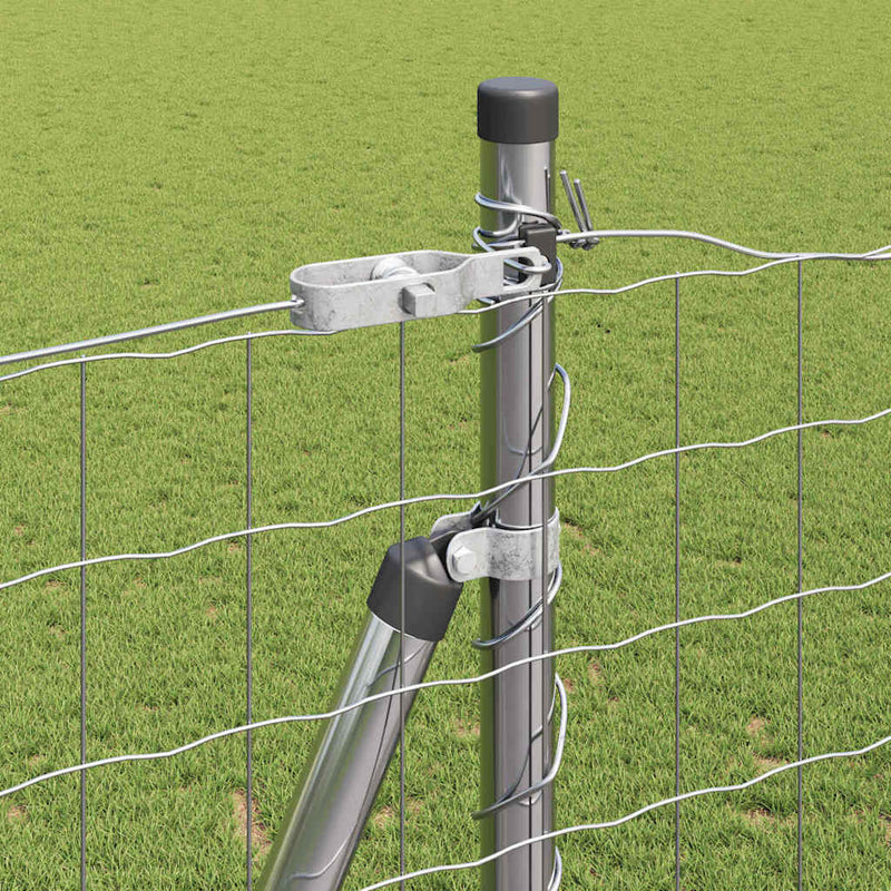 vidaXL Kerítés oszlopokkal Ezüst 1.5 x 10 m Acél