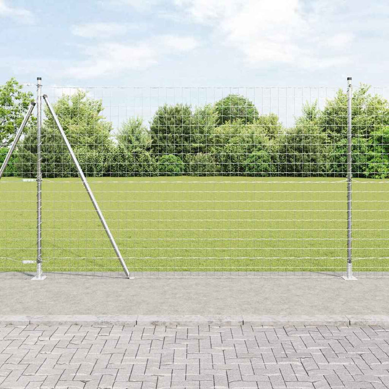 vidaXL Kerítés oszlopokkal Ezüst 1.5 x 10 m Acél