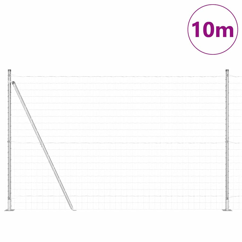 vidaXL Kerítés oszlopokkal Ezüst 1.5 x 10 m Acél