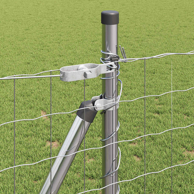 vidaXL Kerítés oszlopokkal Ezüst 0.8 x 25 m Acél