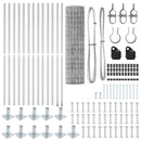 vidaXL Kerítés oszlopokkal Ezüst 1.2 x 25 m Acél