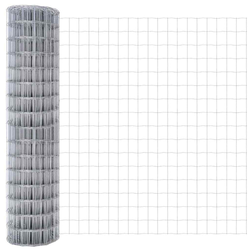 vidaXL Kerítés oszlopokkal Ezüst 1.2 x 25 m Acél