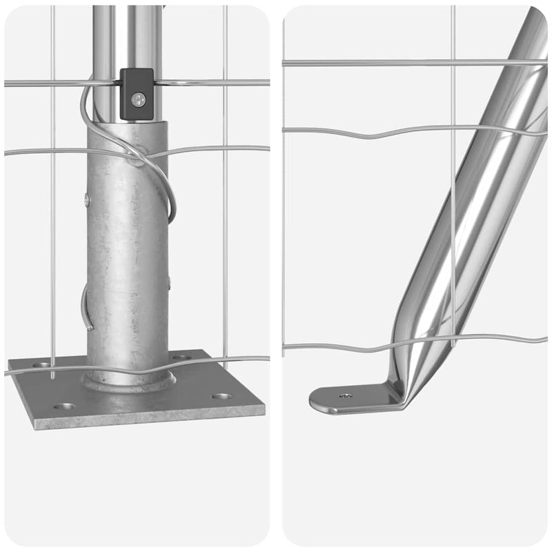 vidaXL Kerítés oszlopokkal Ezüst 0.6 x 50 m Acél