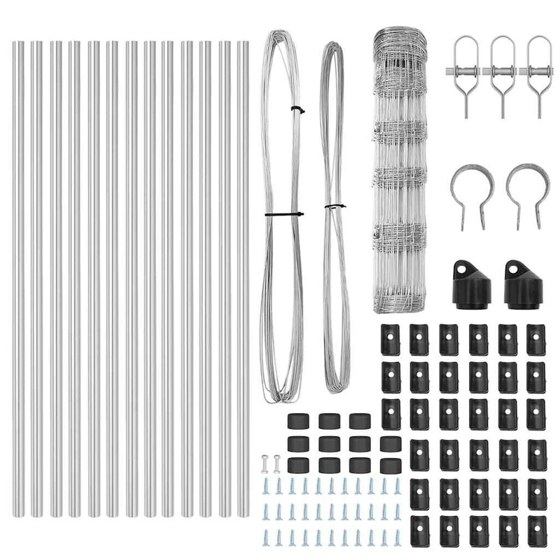 vidaXL Legelőkerítés Ezüst 25 x 0.8 m Horganyzott acél