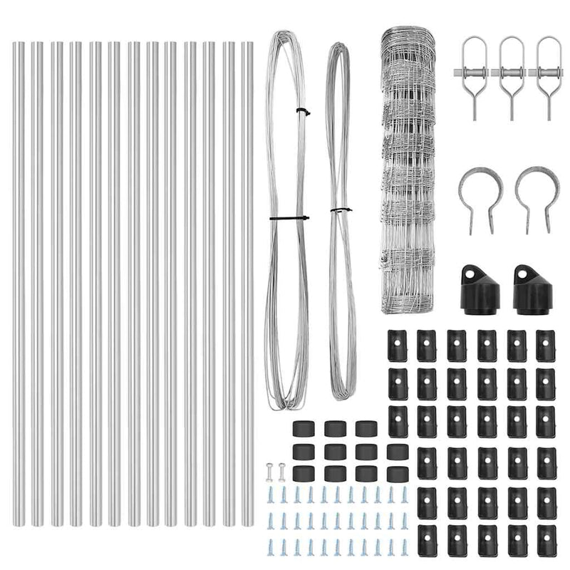 vidaXL Legelőkerítés Ezüst 25 x 0.8 m Horganyzott acél