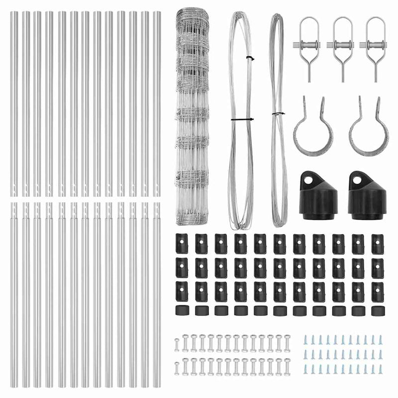 vidaXL Legelőkerítés Ezüst 25 x 1 m Horganyzott acél