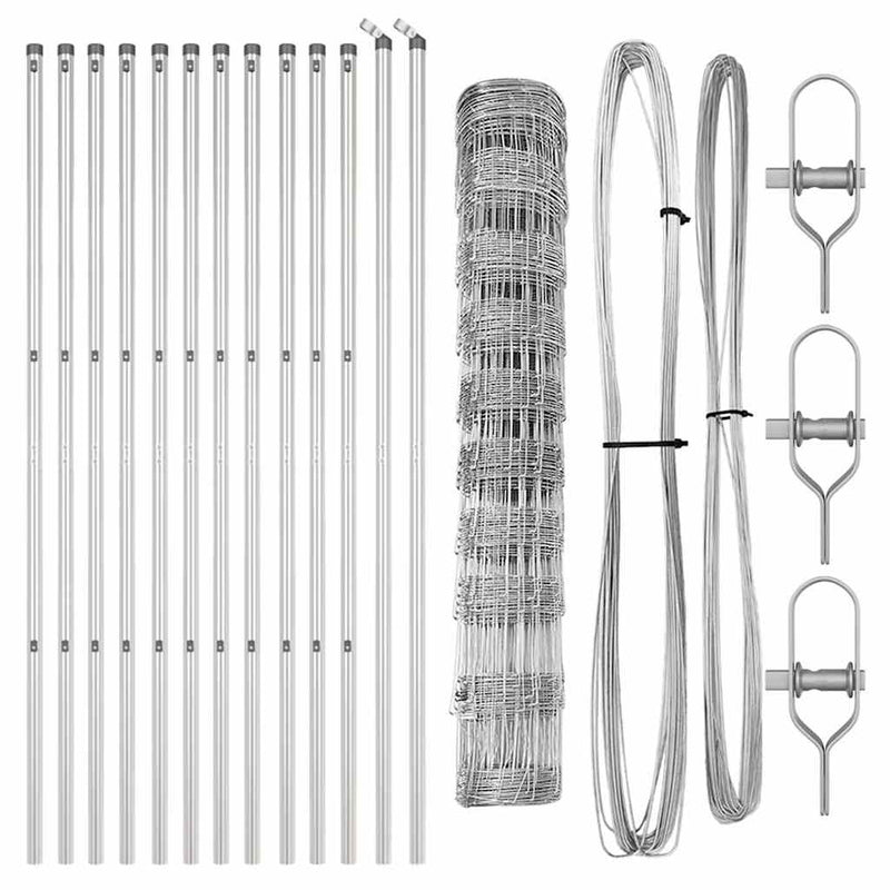 vidaXL Legelőkerítés Ezüst 25 x 1 m Horganyzott acél