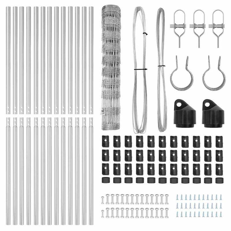 vidaXL Legelőkerítés Ezüst 25 x 1 m Horganyzott acél