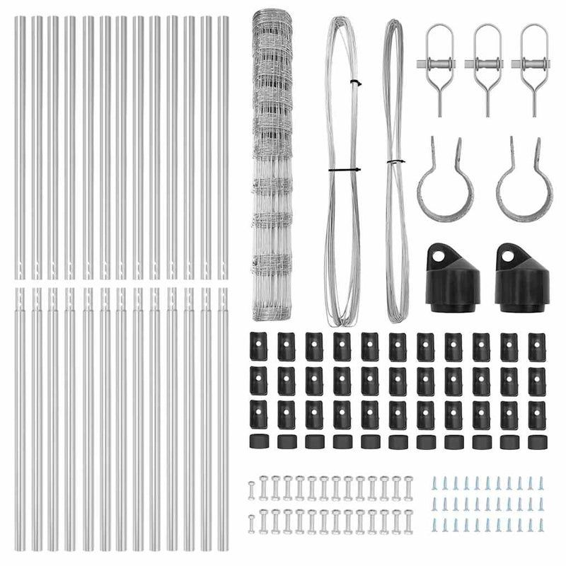 vidaXL Legelőkerítés Ezüst 25 x 1.2 m Horganyzott acél