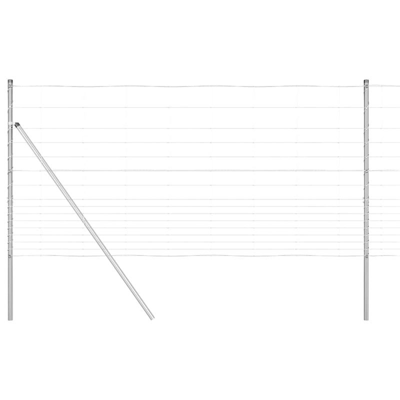 vidaXL Legelőkerítés Ezüst 25 x 1.2 m Horganyzott acél