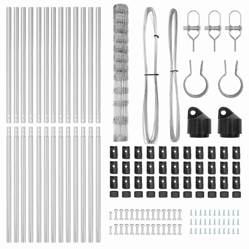 vidaXL Legelőkerítés Ezüst 25 x 1.4 m Horganyzott acél