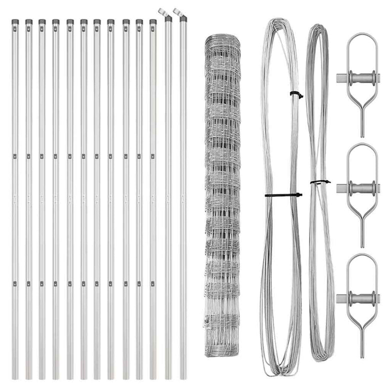 vidaXL Legelőkerítés Ezüst 25 x 1.4 m Horganyzott acél