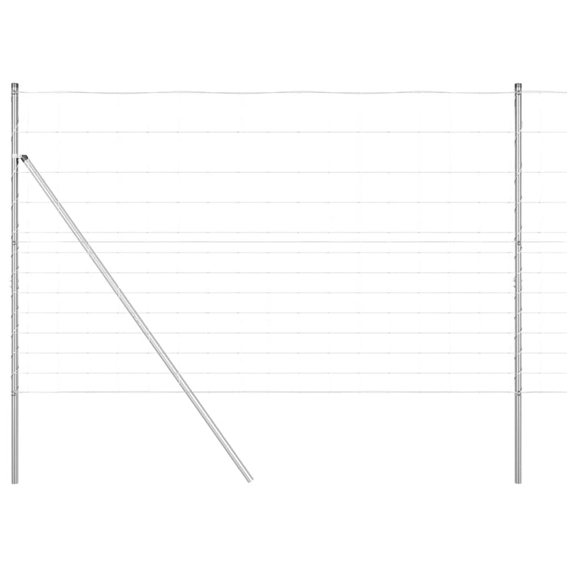 vidaXL Legelőkerítés Ezüst 25 x 1.5 m Horganyzott acél