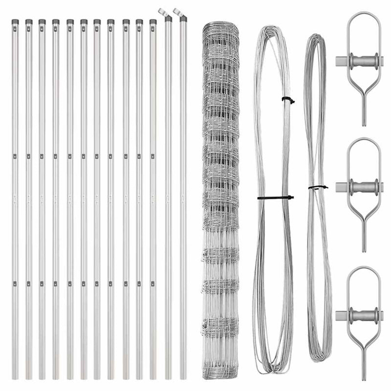 vidaXL Legelőkerítés Ezüst 25 x 1.5 m Horganyzott acél