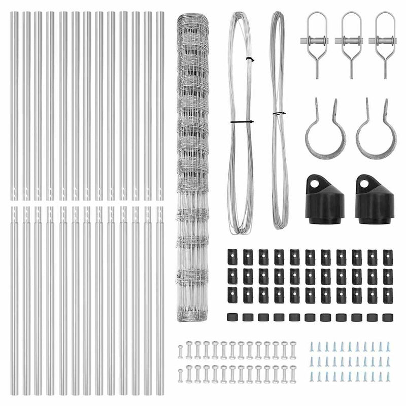 vidaXL Legelőkerítés Ezüst 25 x 1.5 m Horganyzott acél