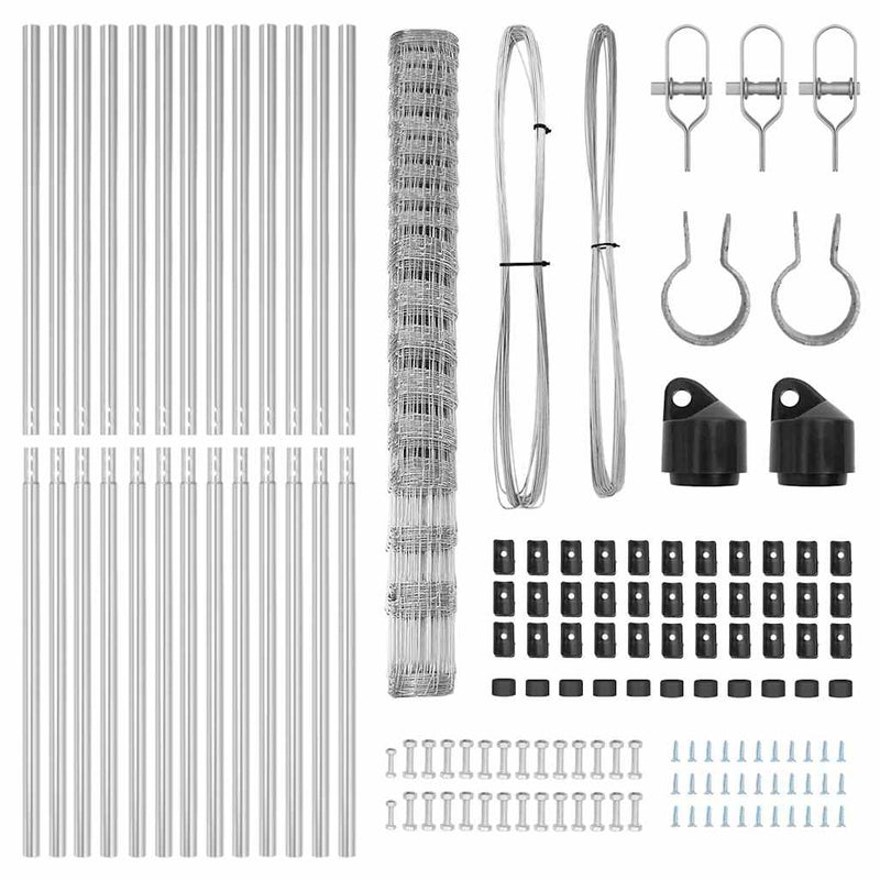 vidaXL Legelőkerítés Ezüst 25 x 1.5 m Horganyzott acél
