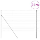 vidaXL Legelőkerítés Ezüst 25 x 1.5 m Horganyzott acél