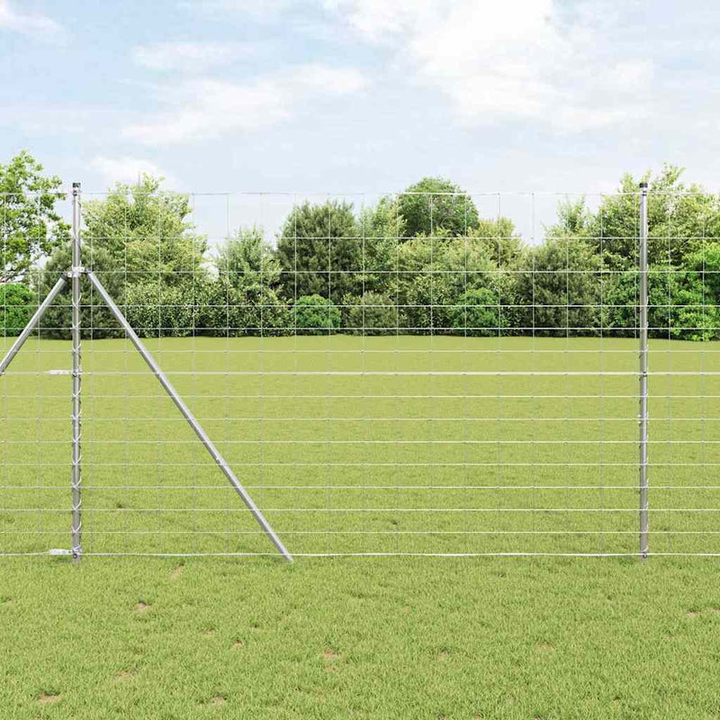 vidaXL Legelőkerítés Ezüst 25 x 1.6 m Horganyzott acél