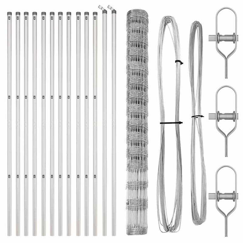 vidaXL Legelőkerítés Ezüst 25 x 1.6 m Horganyzott acél