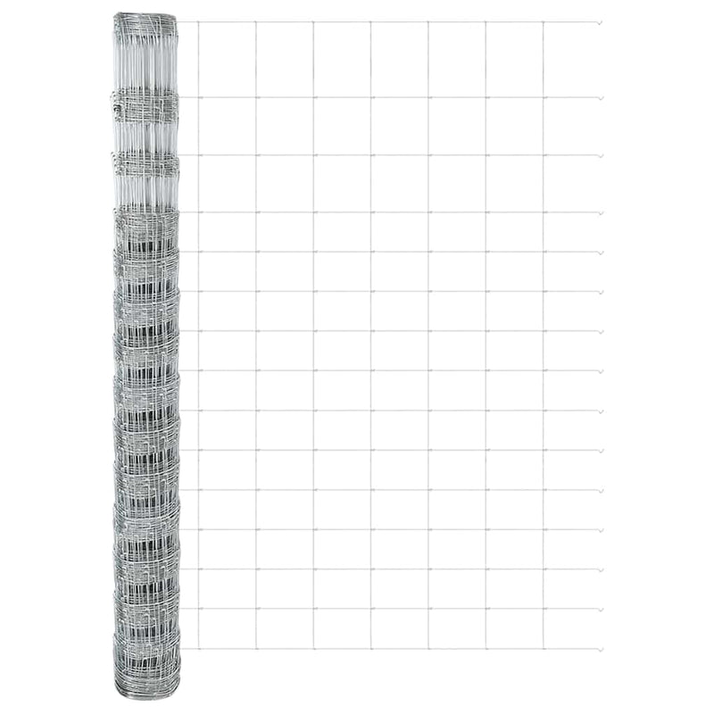 vidaXL Legelőkerítés Ezüst 25 x 1.6 m Horganyzott acél