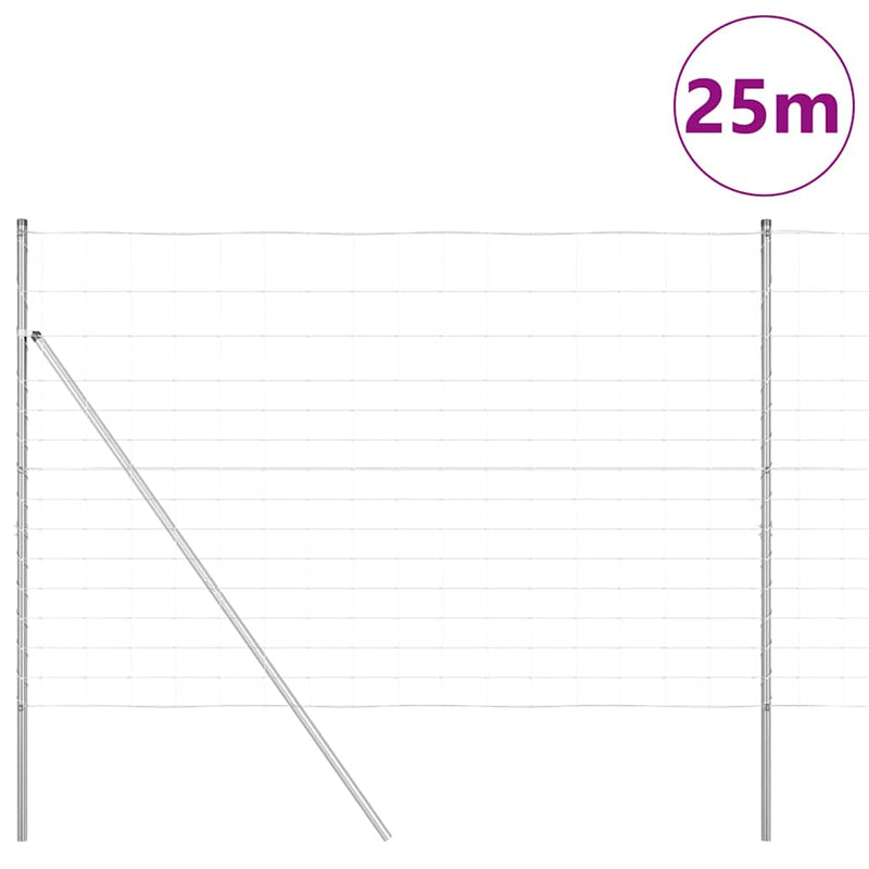 vidaXL Legelőkerítés Ezüst 25 x 1.6 m Horganyzott acél