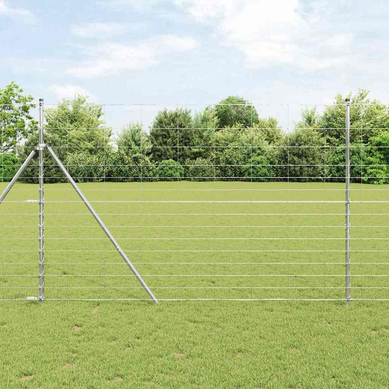 vidaXL Legelőkerítés Ezüst 25 x 1.6 m Horganyzott acél