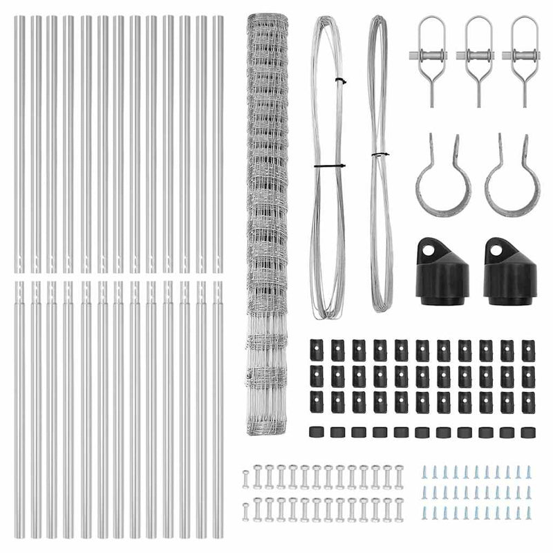 vidaXL Legelőkerítés Ezüst 25 x 1.6 m Horganyzott acél