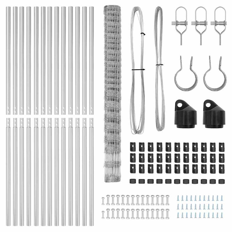 vidaXL Legelőkerítés Ezüst 25 x 1.6 m Horganyzott acél