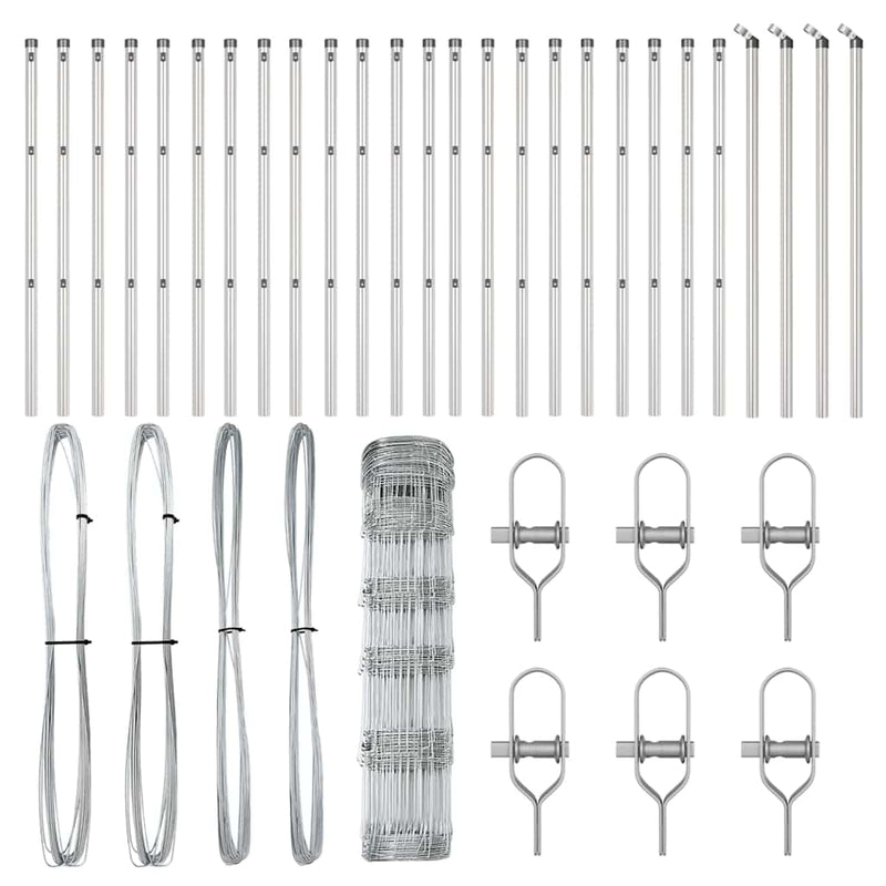 vidaXL Legelőkerítés Ezüst 50 x 0.8 m Horganyzott acél