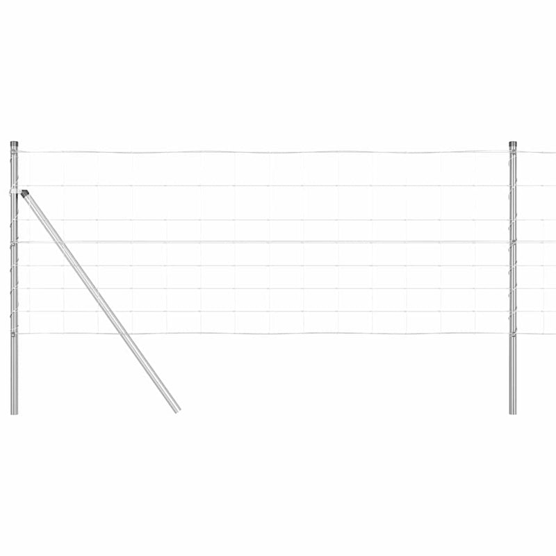 vidaXL Legelőkerítés Ezüst 50 x 0.8 m Horganyzott acél
