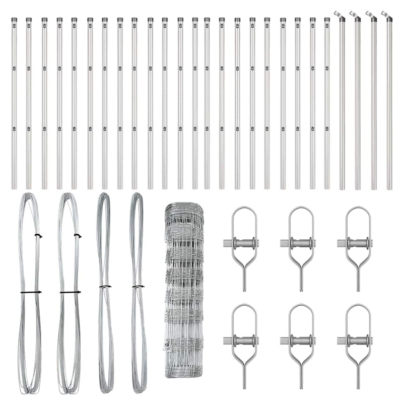 vidaXL Legelőkerítés Ezüst 50 x 0.8 m Horganyzott acél