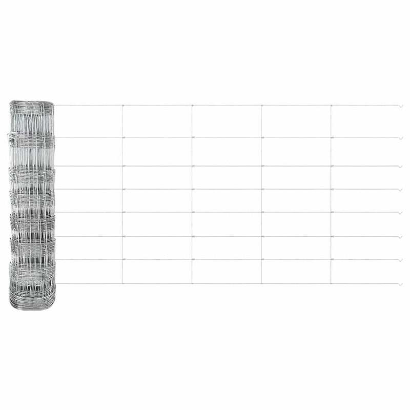 vidaXL Legelőkerítés Ezüst 50 x 0.8 m Horganyzott acél