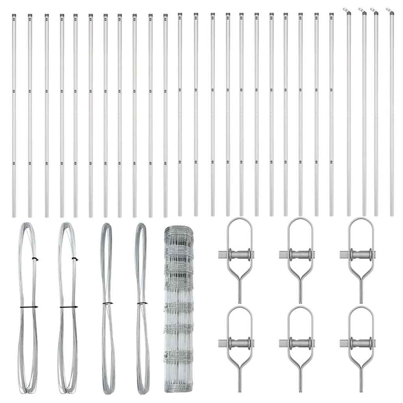 vidaXL Legelőkerítés Ezüst 50 x 1 m Horganyzott acél