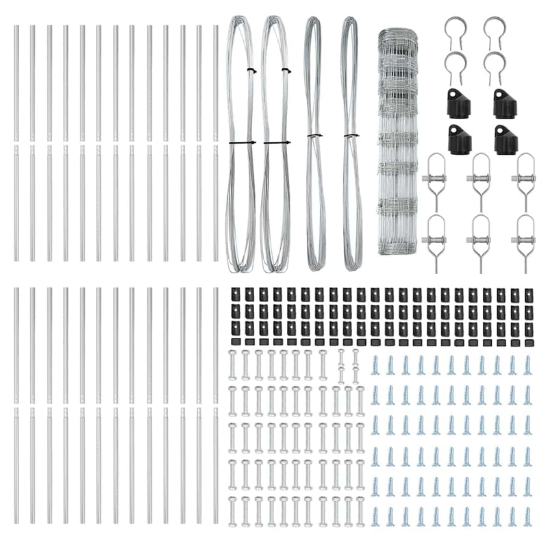 vidaXL Legelőkerítés Ezüst 50 x 1 m Horganyzott acél
